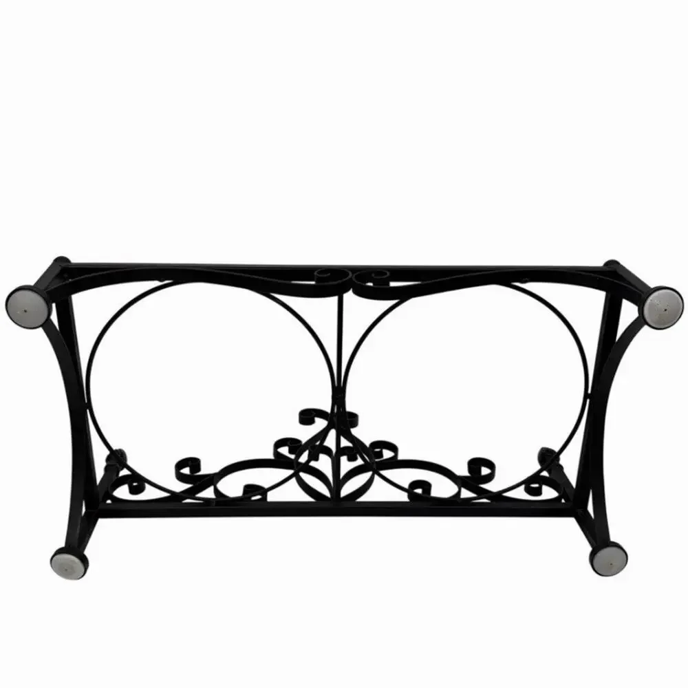 Vintage Victorian Style Wrought Iron Dog Food & Water Bowl Holder Ornate Scroll